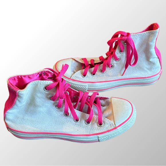 Converse Chuck Taylor All Star Specialty High Top Cream & Pink Sneakers, Size 6 - Picture 5 of 8